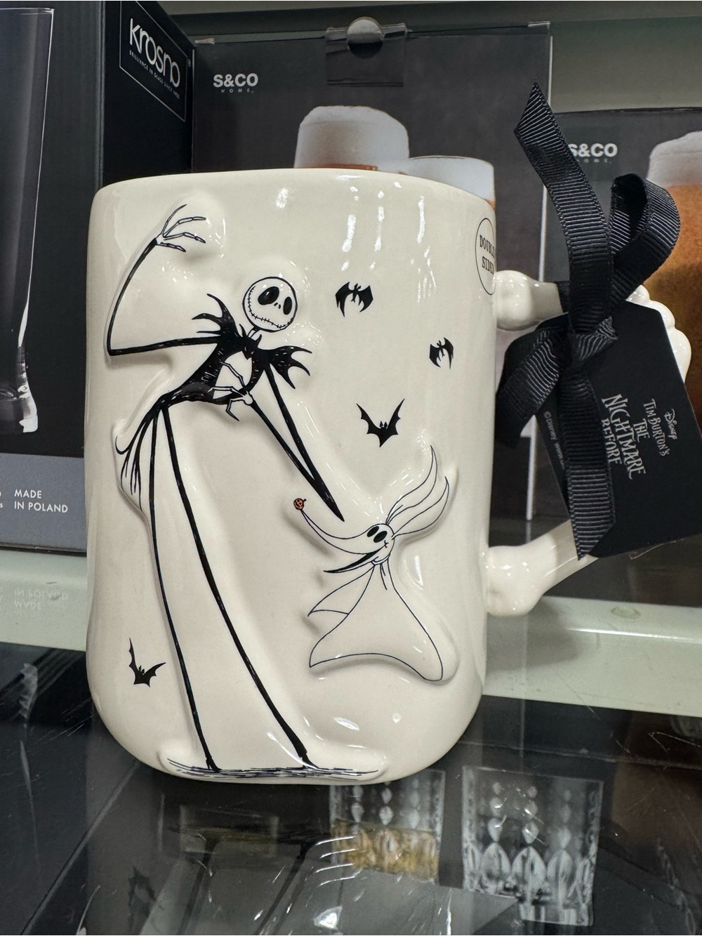 Disney The Nightmare Before Christmas Black & White Jack Skellington Ceramic Mug